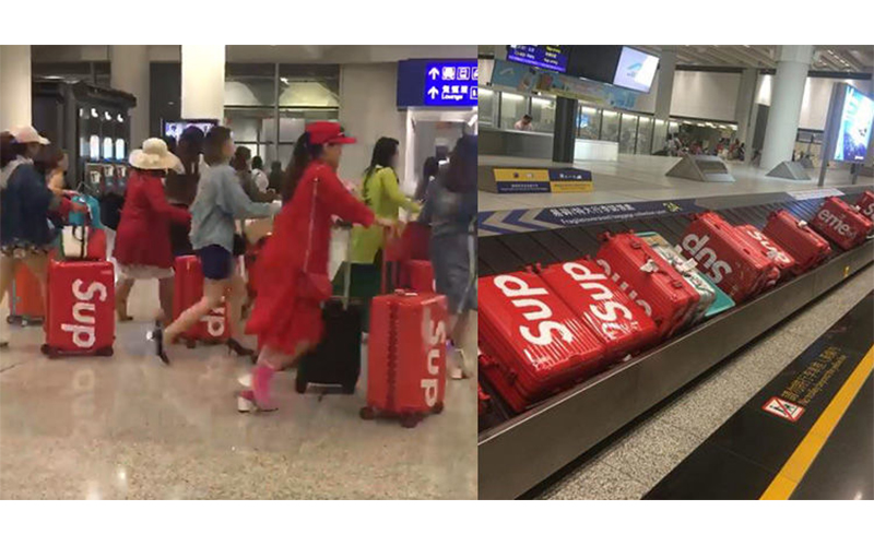 SupremeXRimowa聯名「20萬天價行李箱」中國大媽人手一咖   機場轉盤太壯觀，網驚：這什麼情況（影）