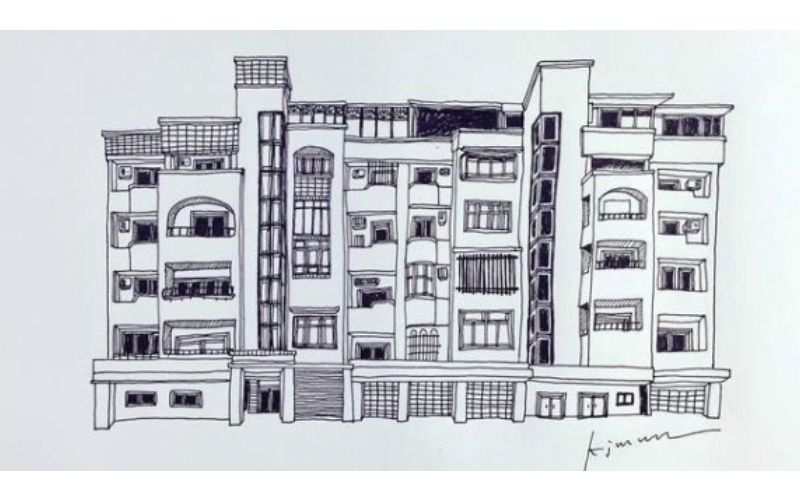 日本插畫家來台展覽，意外迷上「台灣老式建築」，雜亂公寓在她筆下像是一件藝術品