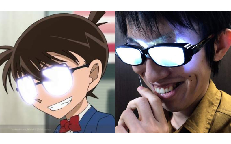 日本神人自製「柯南謎之反光眼鏡」網友笑翻：誰會戴這個出門啦！