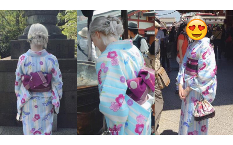 這組「銀白髮和服正妹照」日本瘋傳，被網友神出「逆天顏值」無可挑剔
